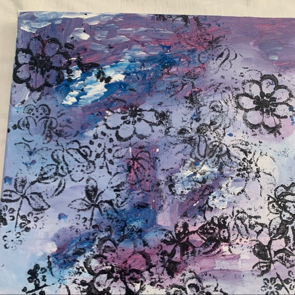 Abstract Floral Canvas Painting Original Acrylic - Picture 3 of 11